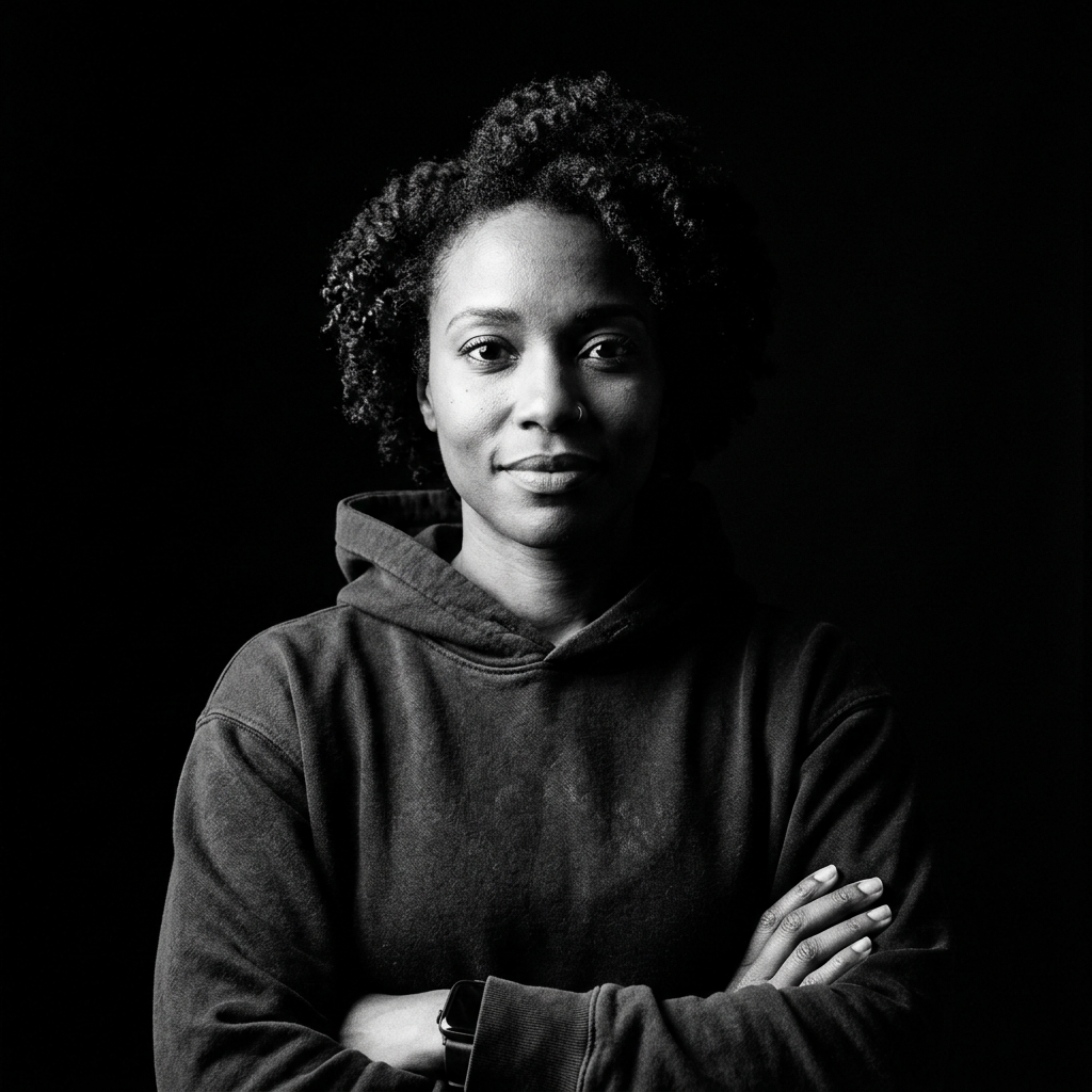 Black and white portrait of a verified DoxxPad developer
